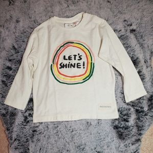 NWT Zara 2/3 Girl Let's Shine Ling sleeve top